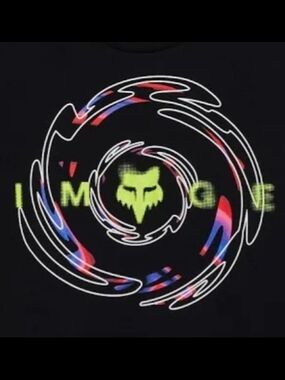 NEW W/ TAGS FOX Black Tee with Neon Green Fox Emblem